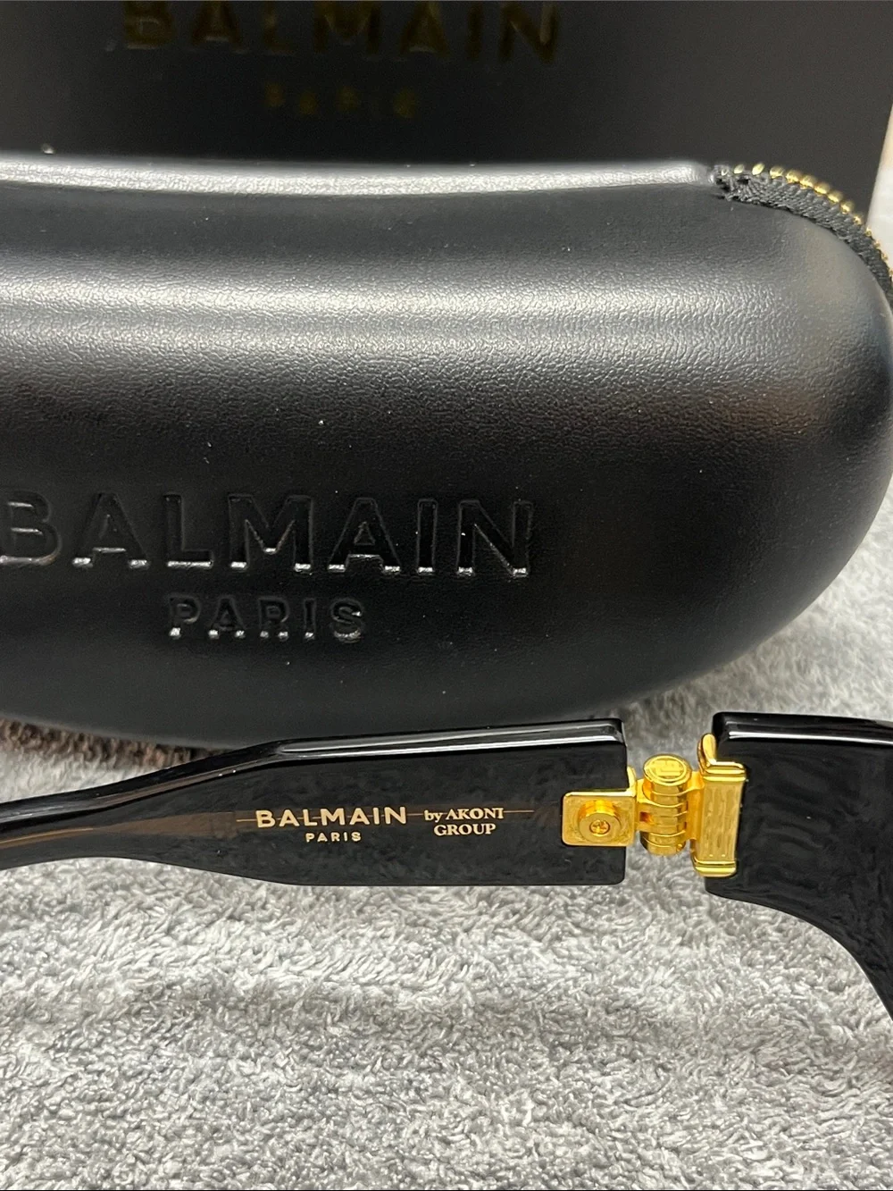 Balmain Paris B-Escape Black Shield Sunglasses with Gold Accents